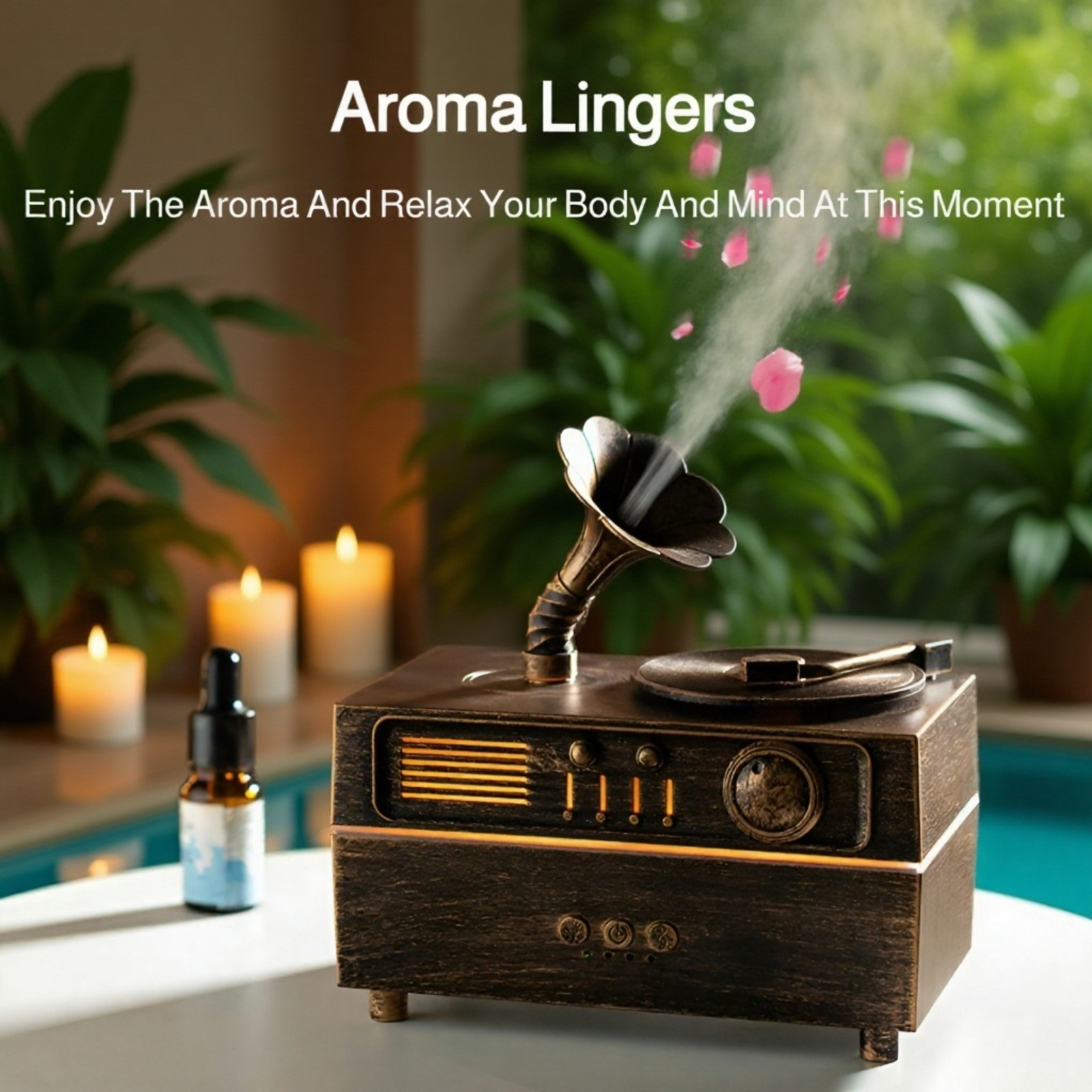 Elegant gramophone humidifier for office