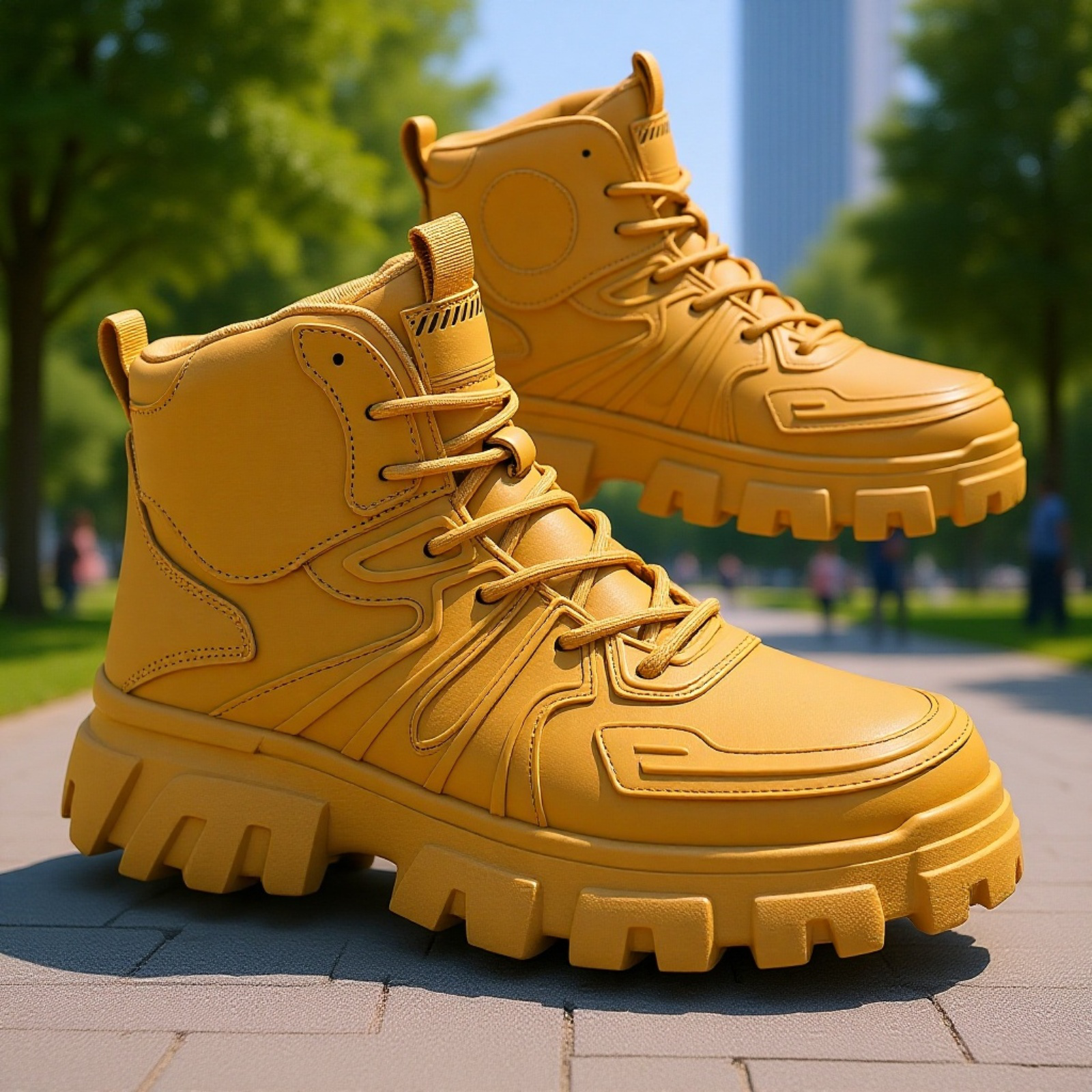 メンズ厚底背が高いマーチンワークブーツ 秋冬ハイカットファッションカジュアルシューズ