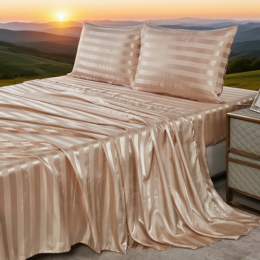 Comfortable and stylish satin bed set