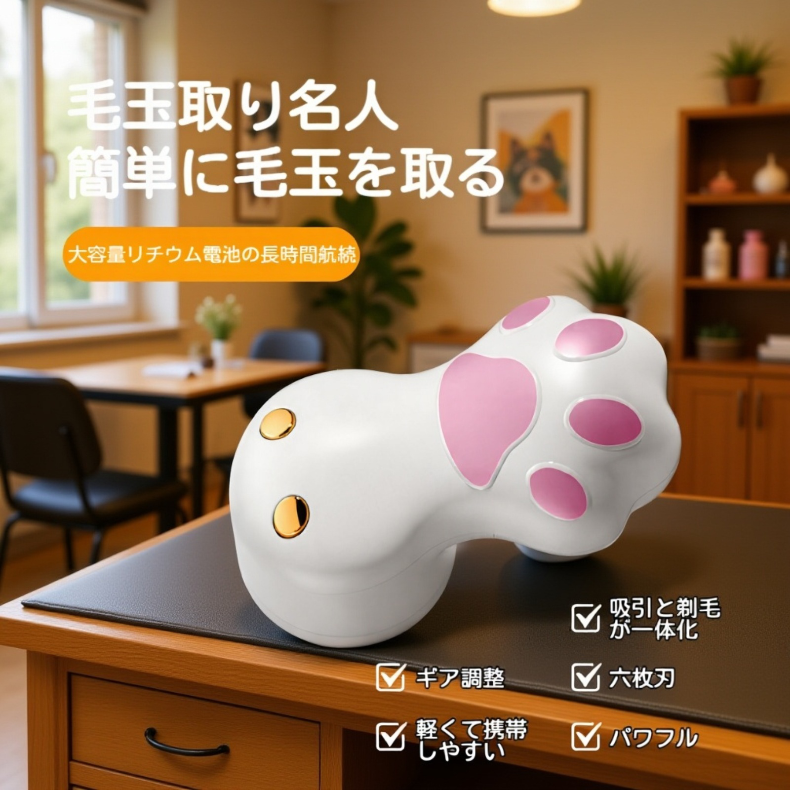 電動毛玉取り器 USB充電式 強力カッター付き