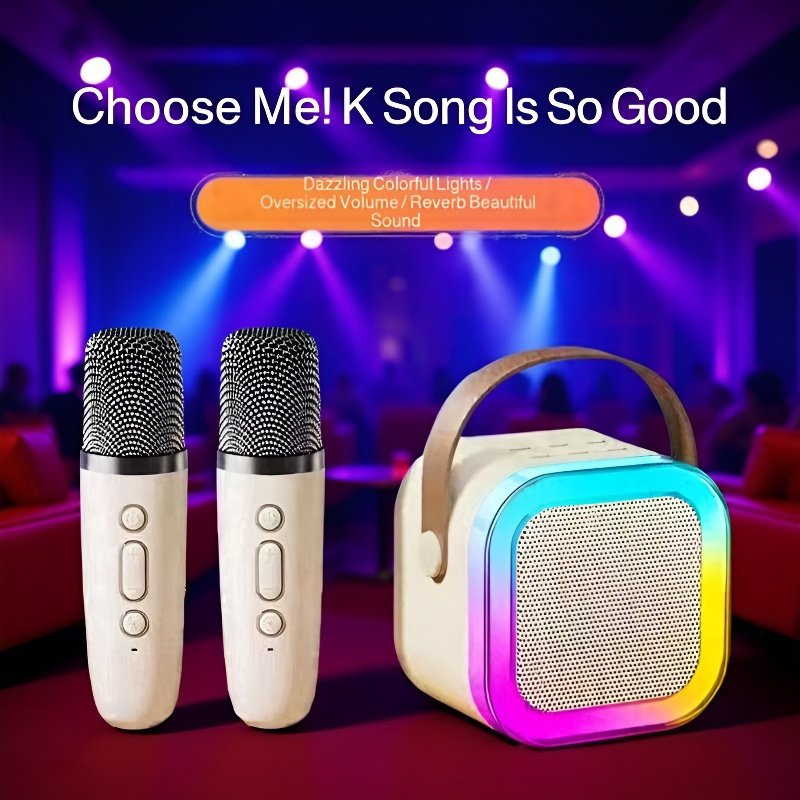 Colorful Wireless Bluetooth Karaoke Microphone Speaker
