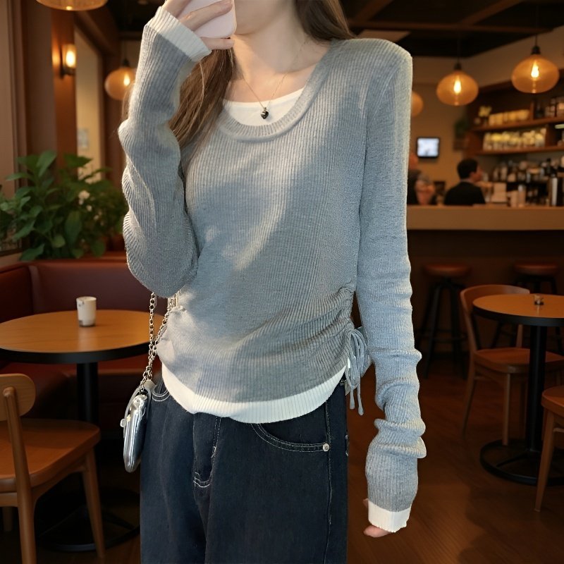 Haut et pantalon à manches longues color block tendance