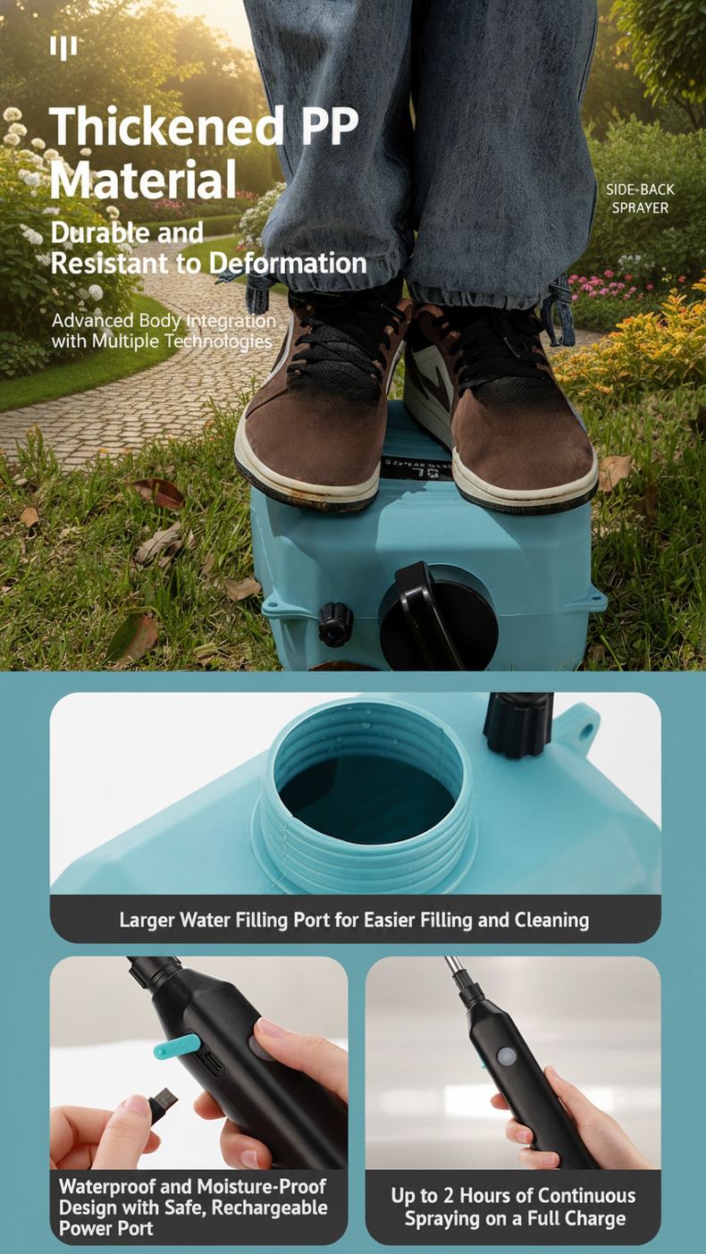 Electric sprayer disinfecting bathroom surfaces