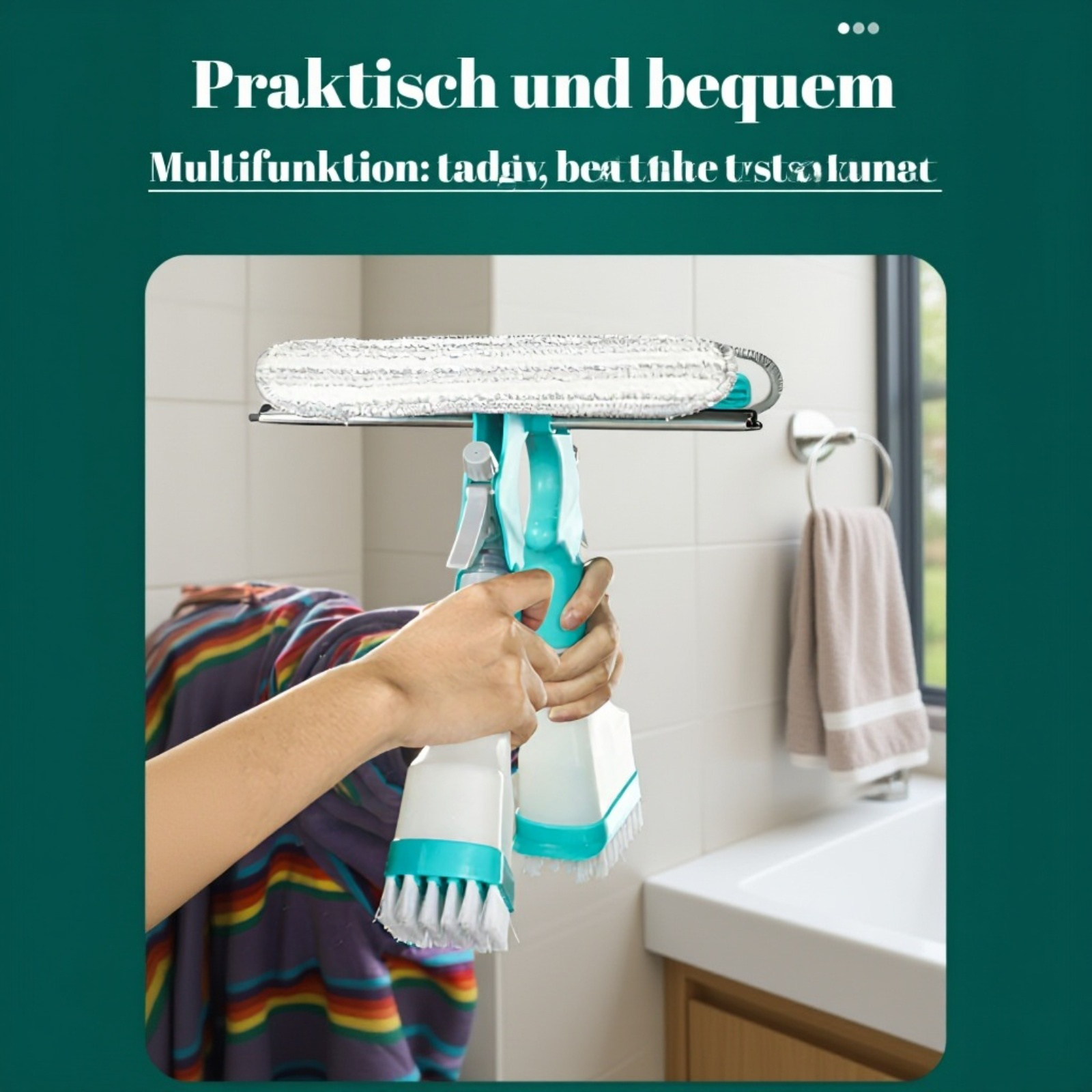 Reinigung von Spiegeln mit doppelseitigem Glasreiniger