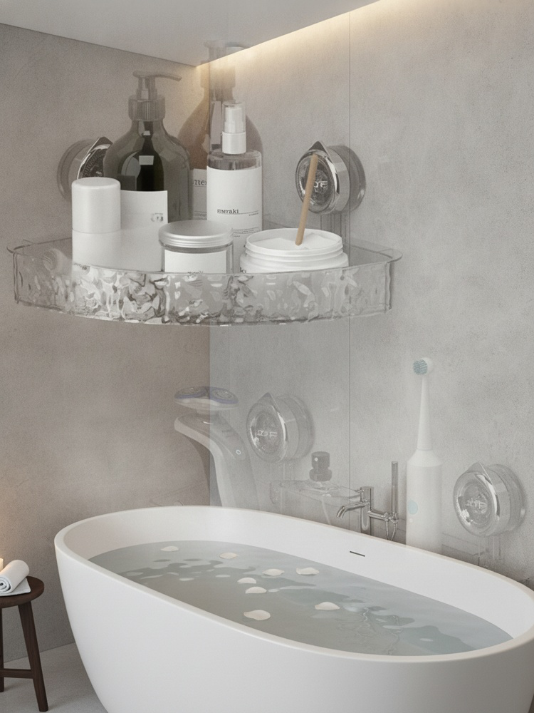 Easy installation of Ripple Suction Cup Shelf