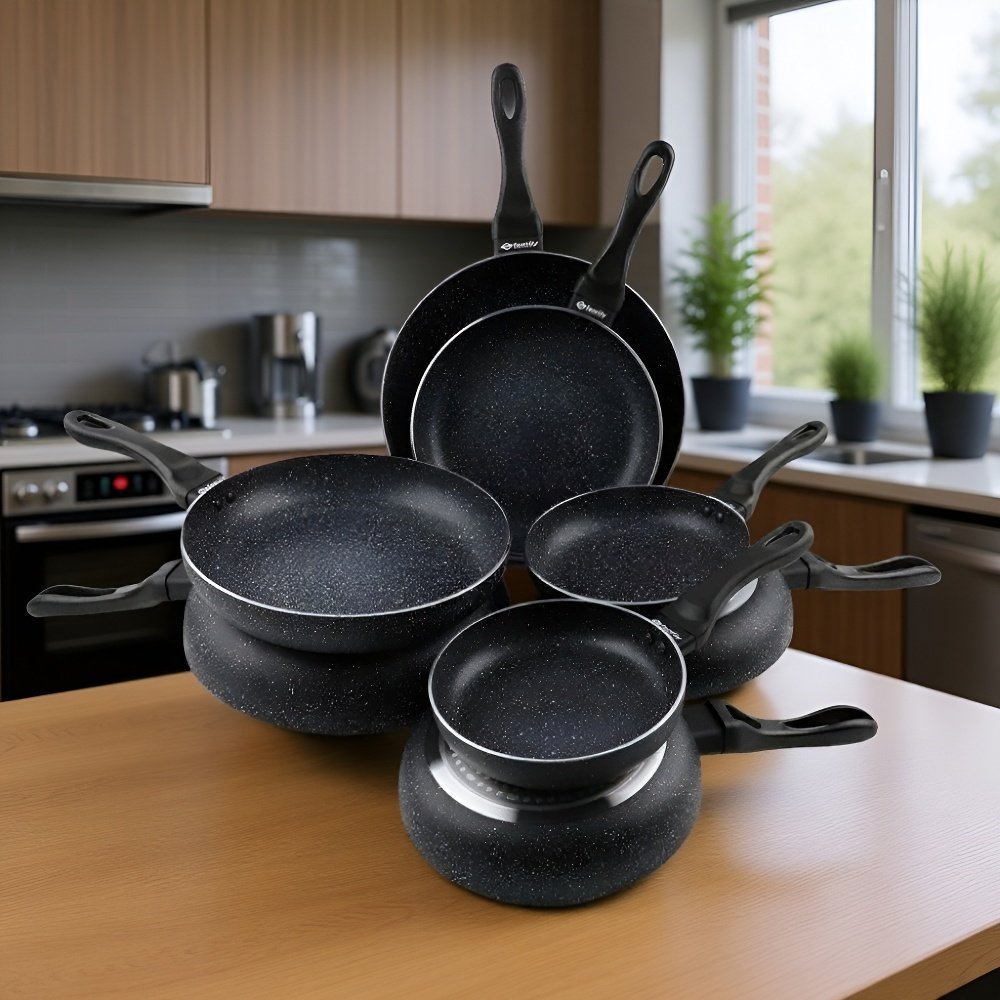 Set de ollas y sartenes de hierro y acero al carbono para cocina