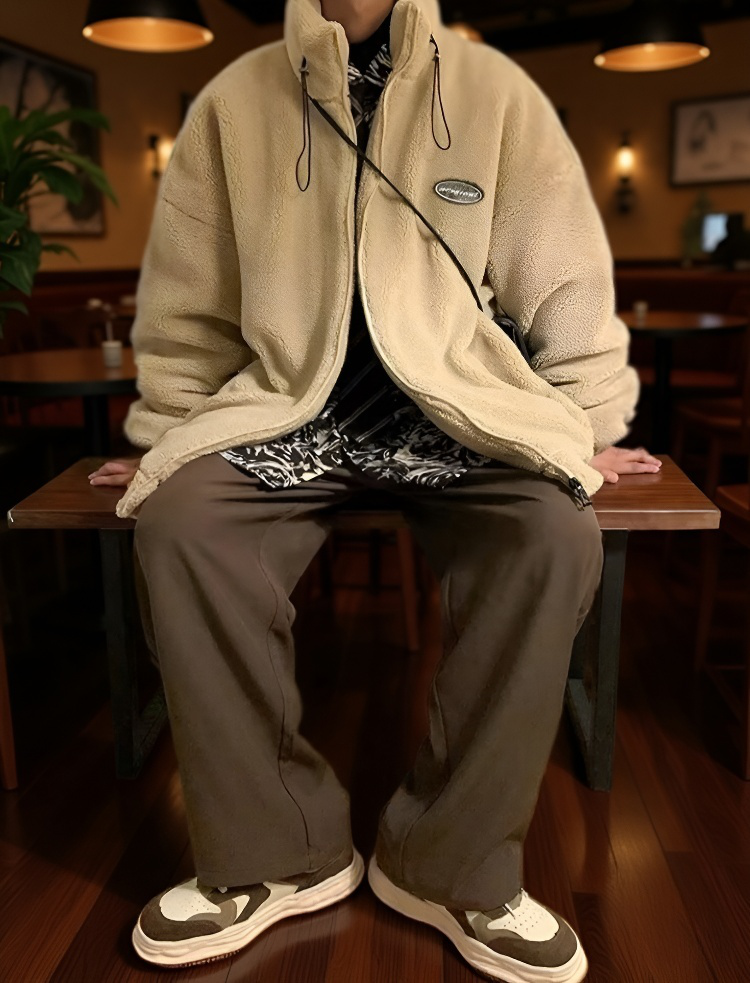 Fiú japán stílusú állógalléros pamut kabátban