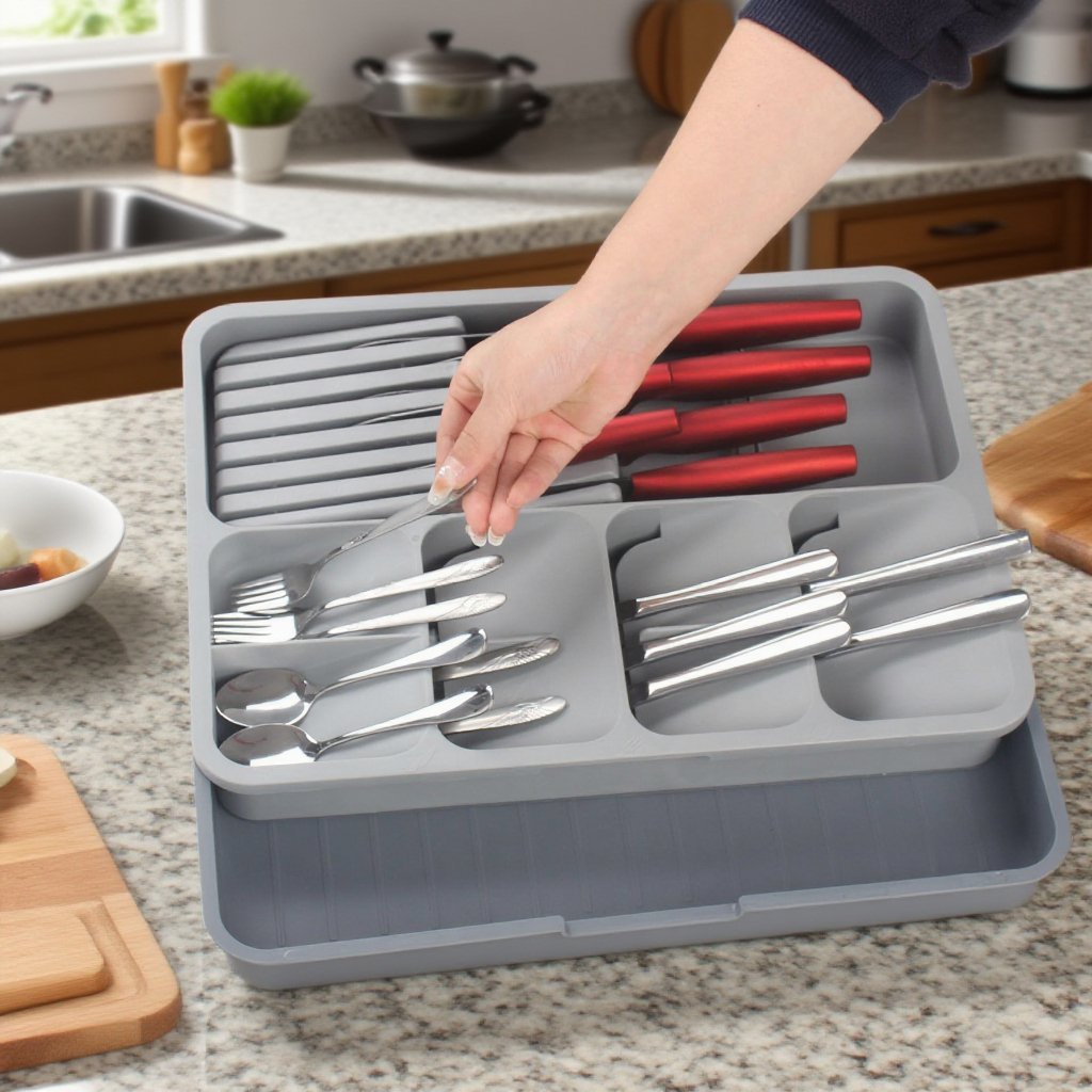廚房刀叉分隔收納盤