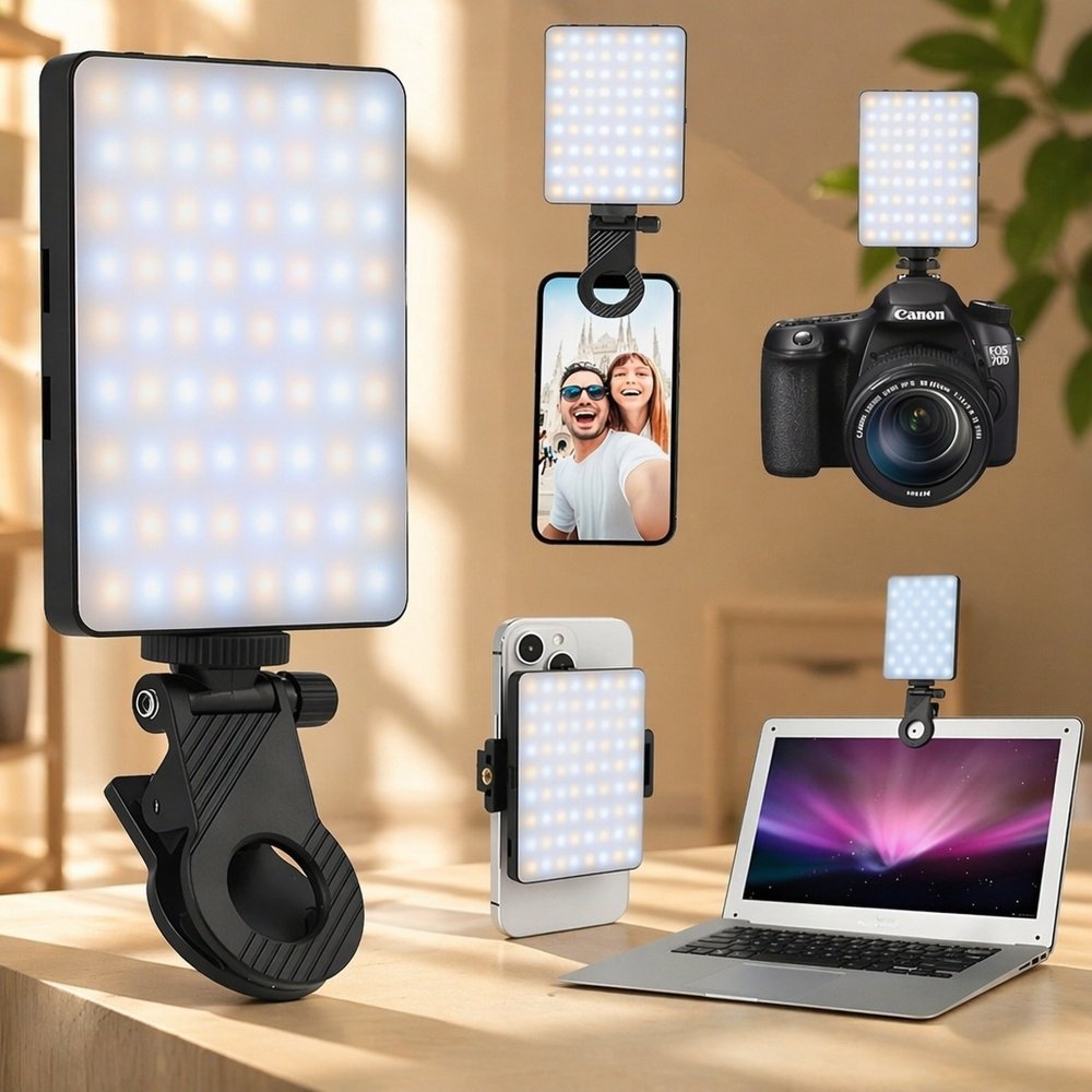 Mobile phone video shooting fill light attached to smartphone