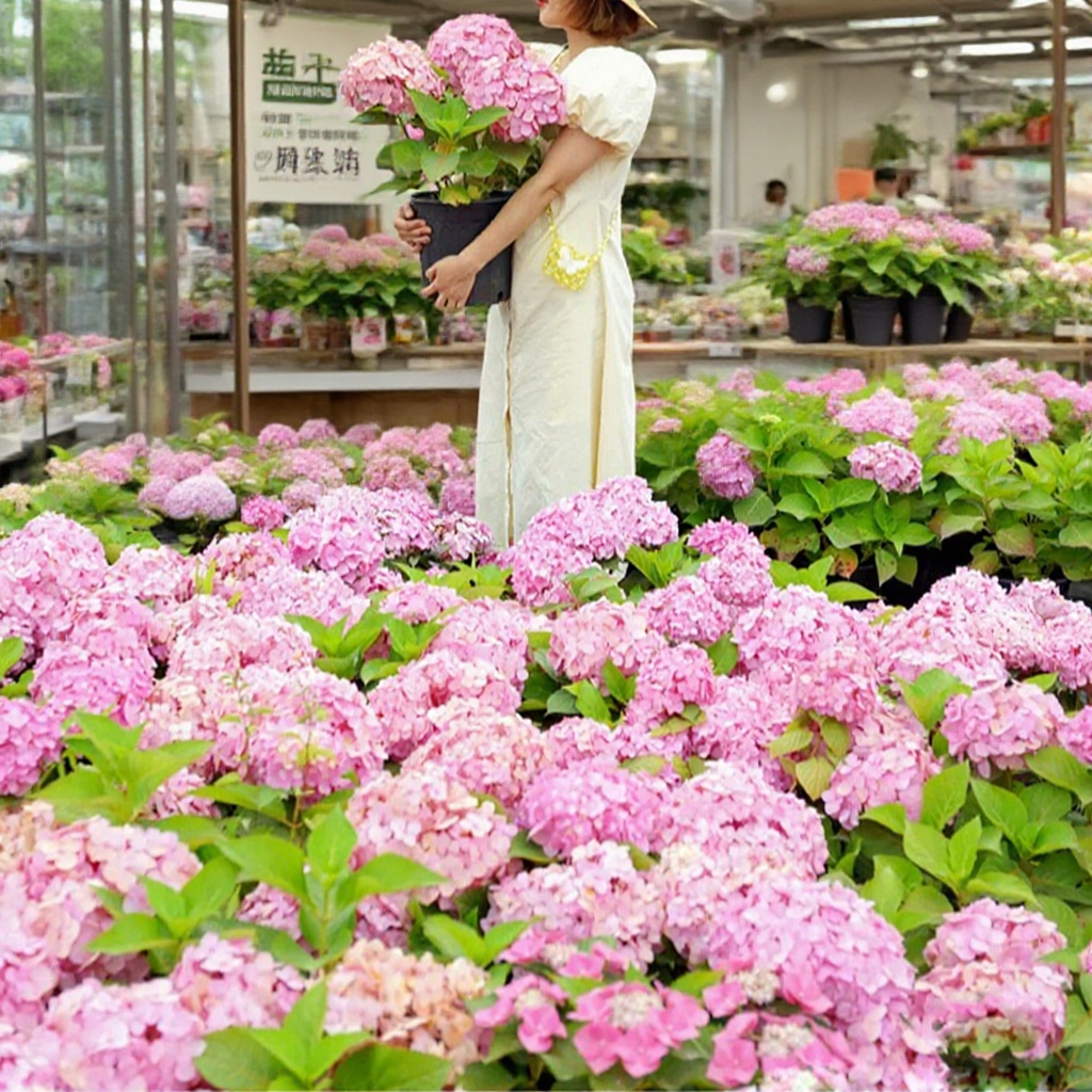 Kolorowe kwiaty hortensji w ogrodzie