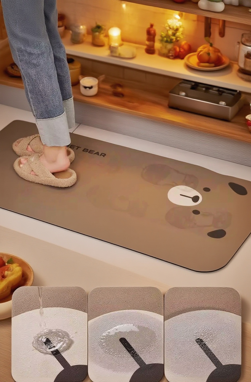 L자형 규조토 매트 욕실용 이미지