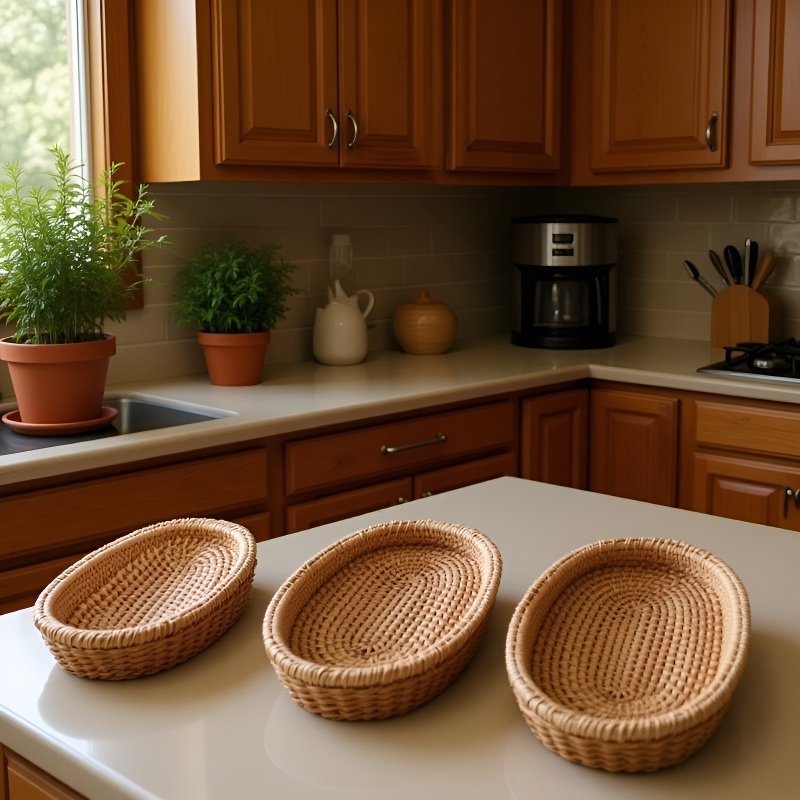 Wicker bread storage basket