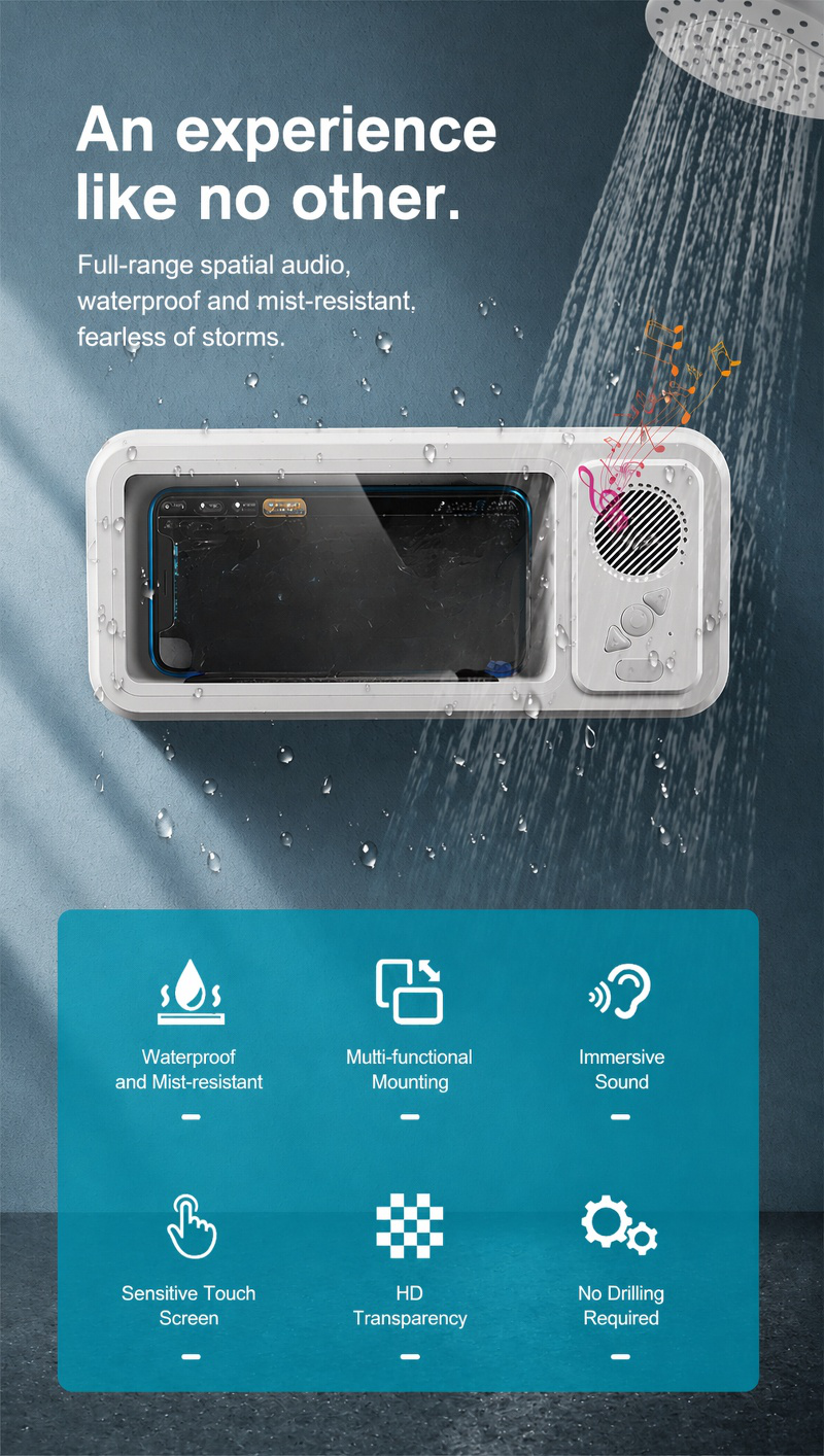 Bluetooth mini speaker for bath in use