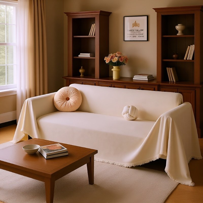 ソファークッション毛布 ソリッドカラーフルカバークッションソファカバー 防水防汚テディフリース毛布