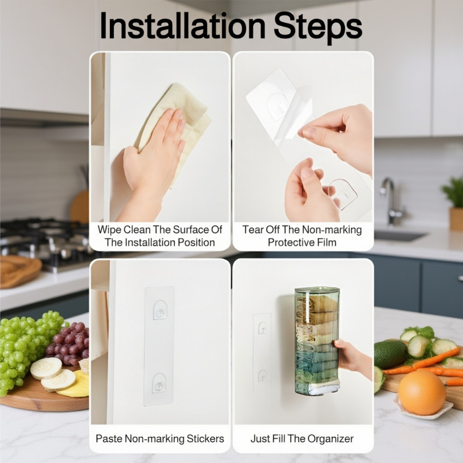 Quick installation wall rack with no tools required