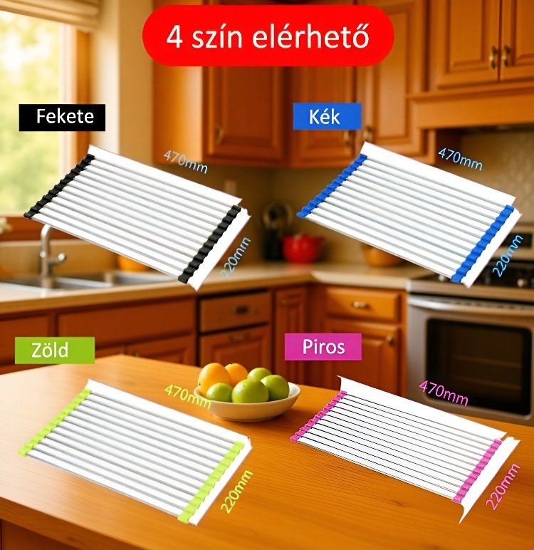 Könnyen tisztítható edényszárító állvány részletei