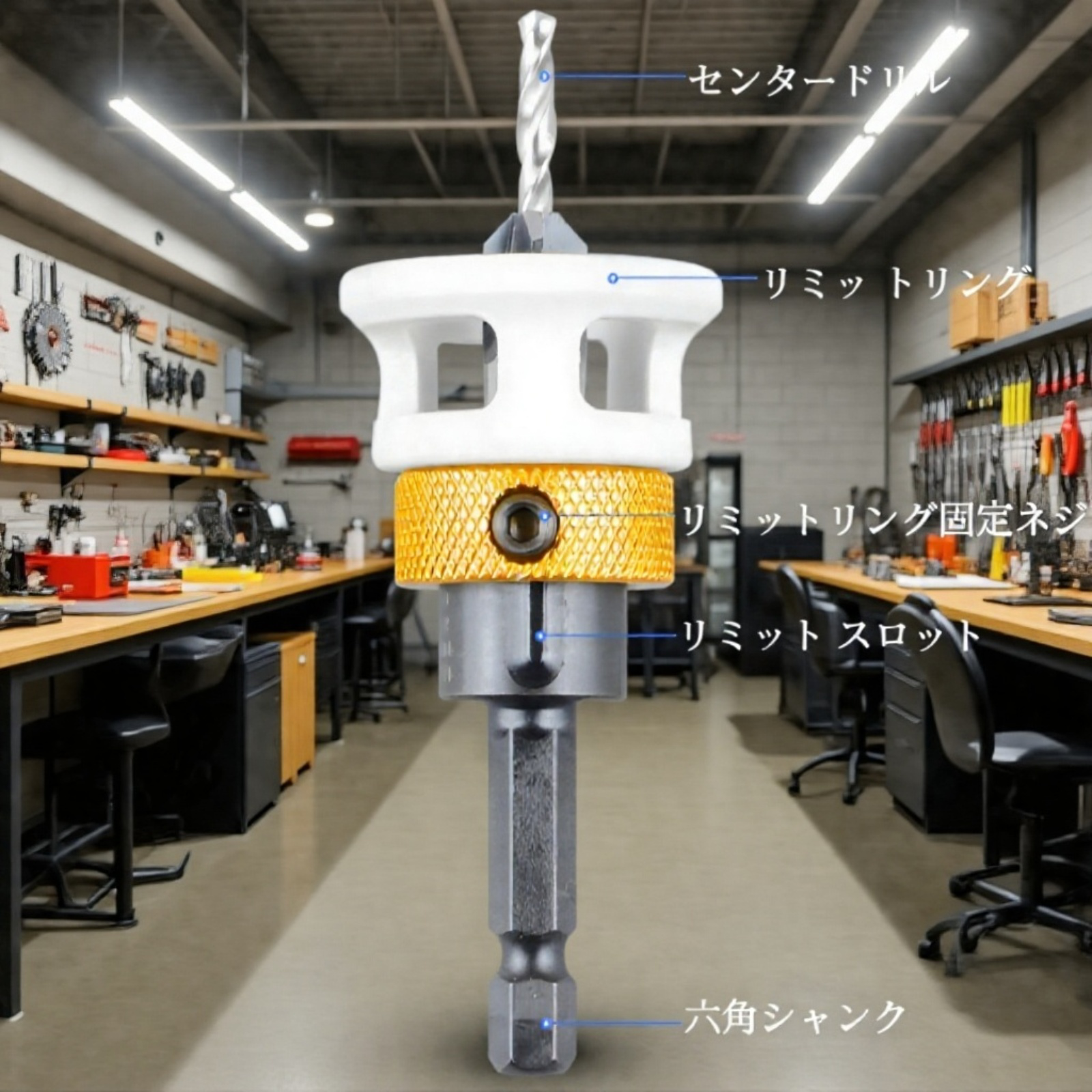 木工用四枚刃沈み穴ドリルビット