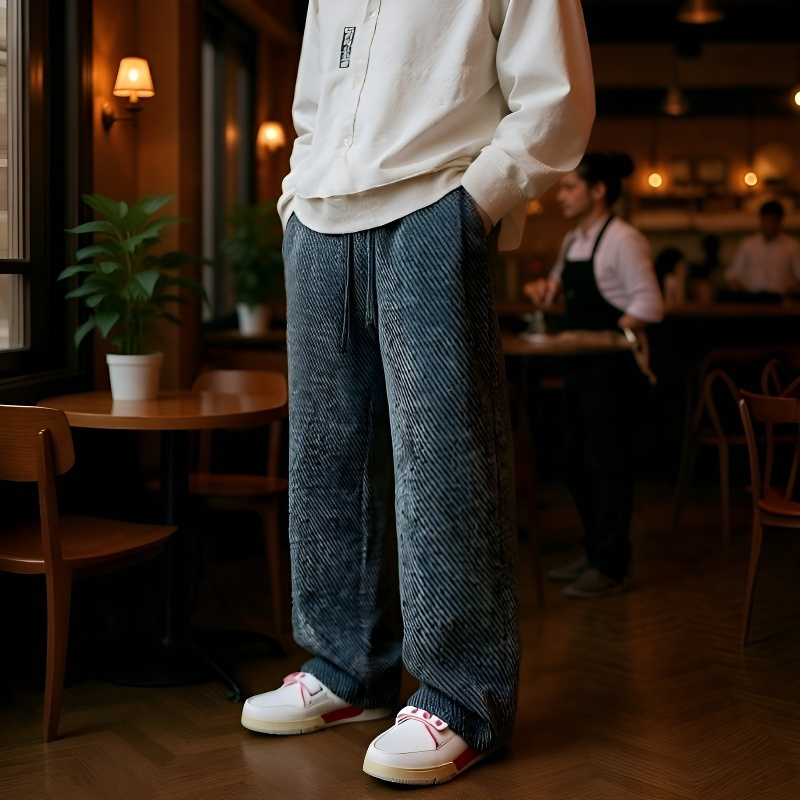 Pantalon décontracté homme en tissu doux pour l'hiver