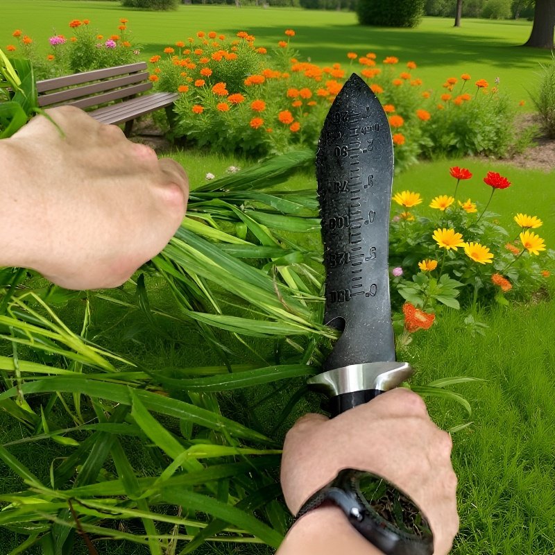 ガーデニング作業中のホリホリナイフ使用例