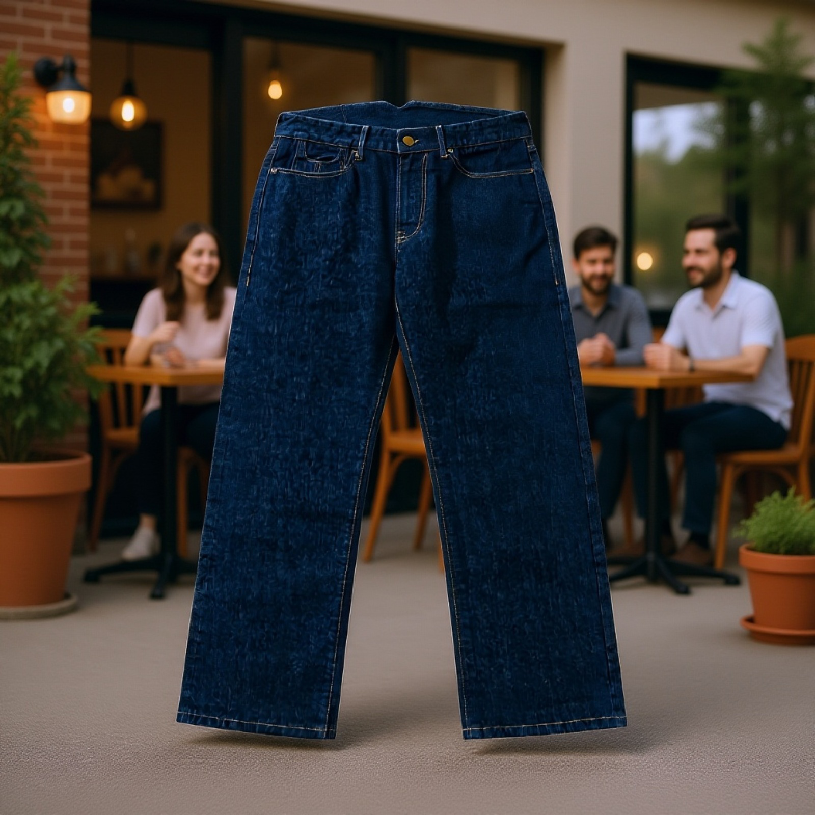 ポケット付きデニムオーバーオール詳細