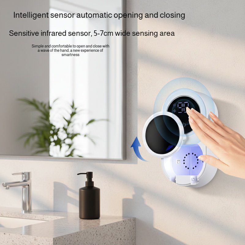 No-Drill Digital Display Double UV Sterilizing Toothbrush Holder