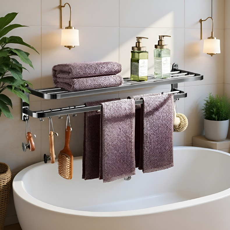 Easy installation wall-mounted towel rack with mounting hardware