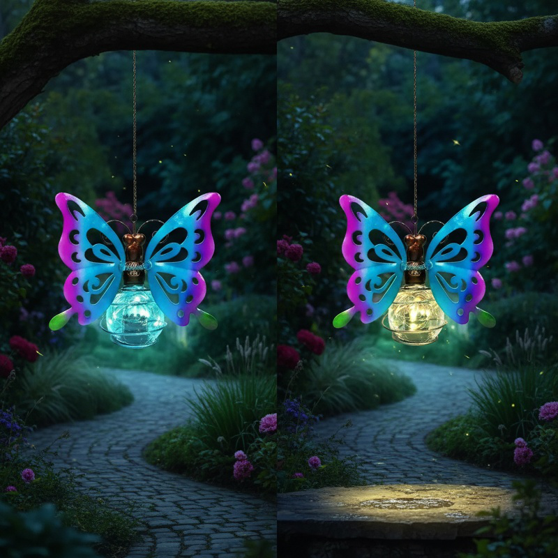 Solar-powered garden hanging decorative lights