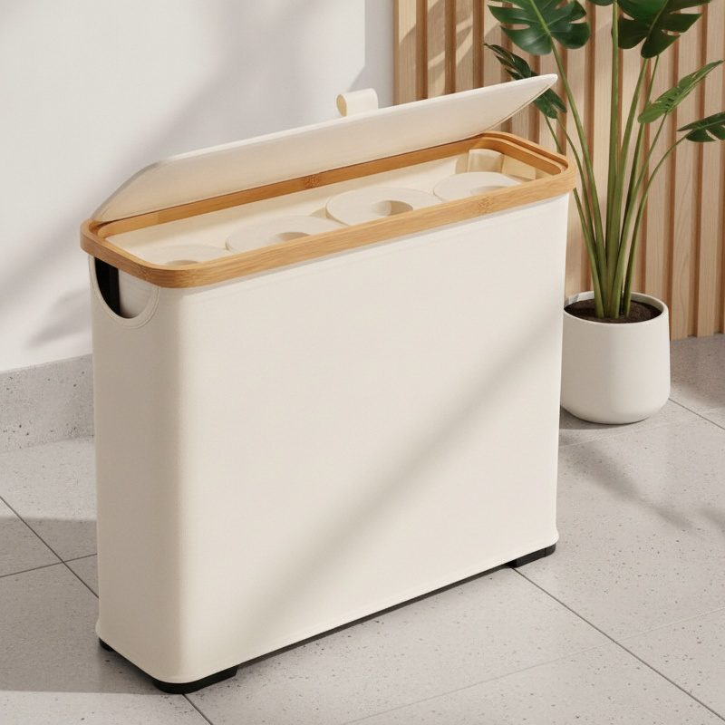 Caja organizadora para papel higiénico de baño Cesta de almacenamiento de papel higiénico