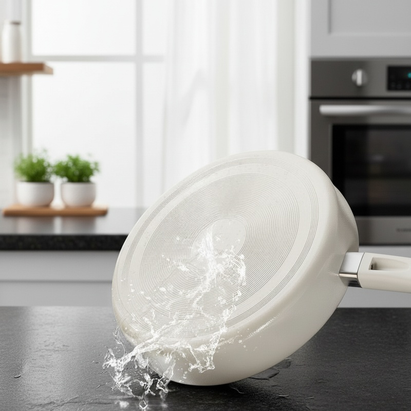 Durable NonStick Household Pan with Fluoride Coating and Stable Grip