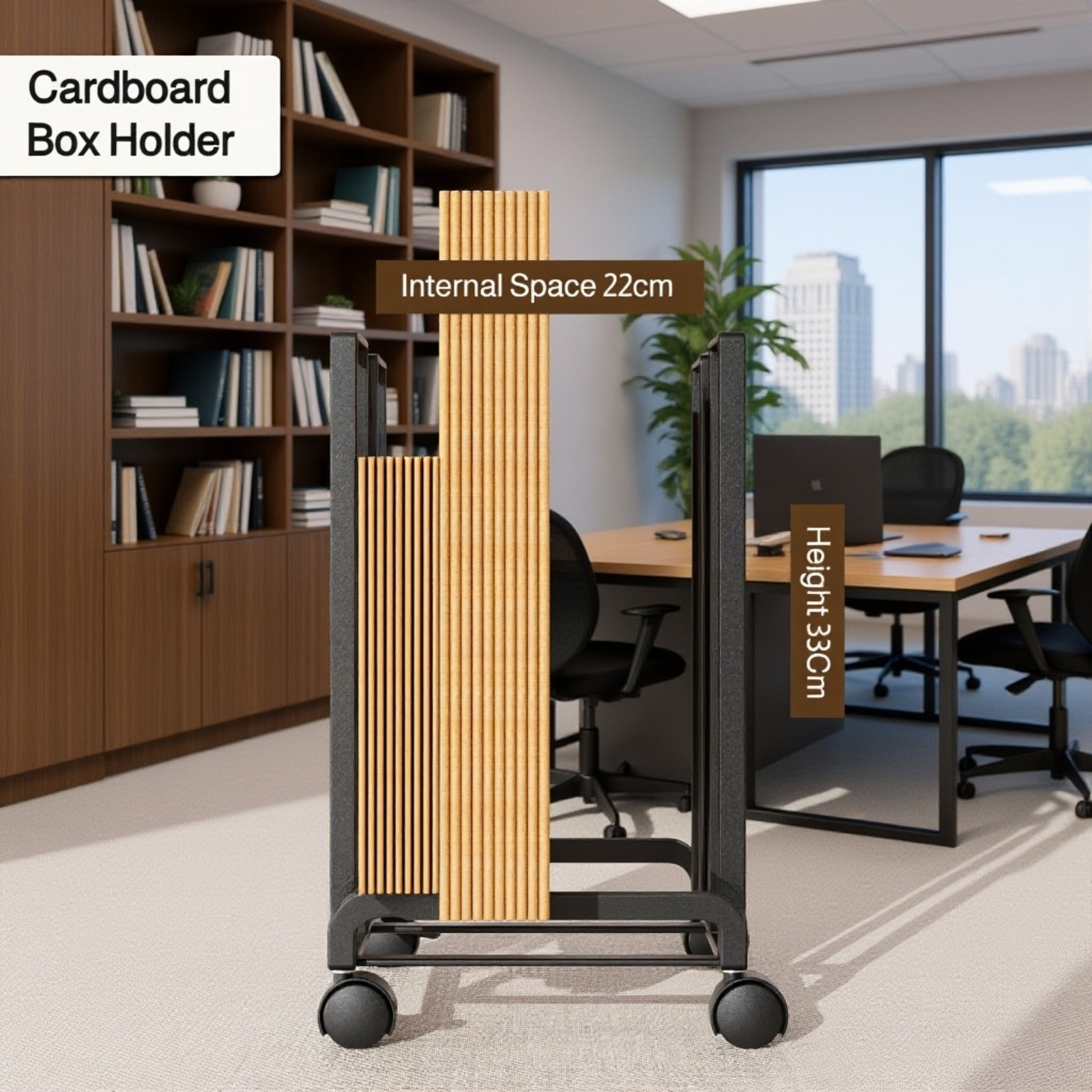 Movable Cardboard Sundries Storage Cart, Japanese Design