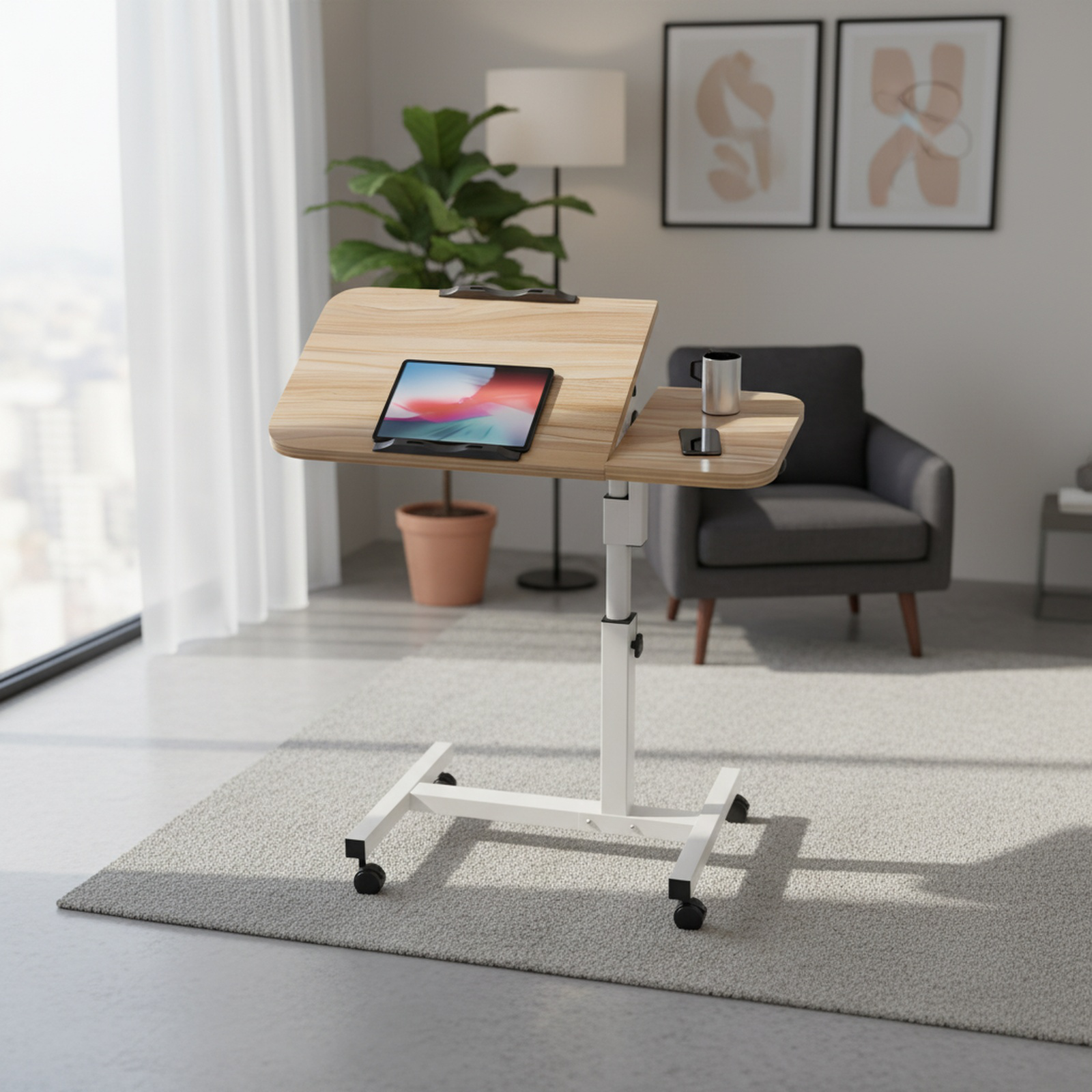 Lazytisch: Faltbarer, höhenverstellbarer Computertisch für das Bett