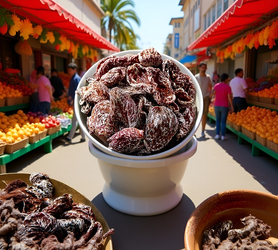 달콤한 자두 캔과 서빙 예시