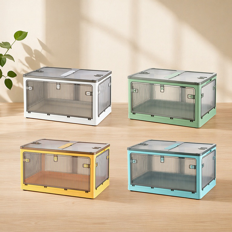 Foldable storage box for clothes and toys