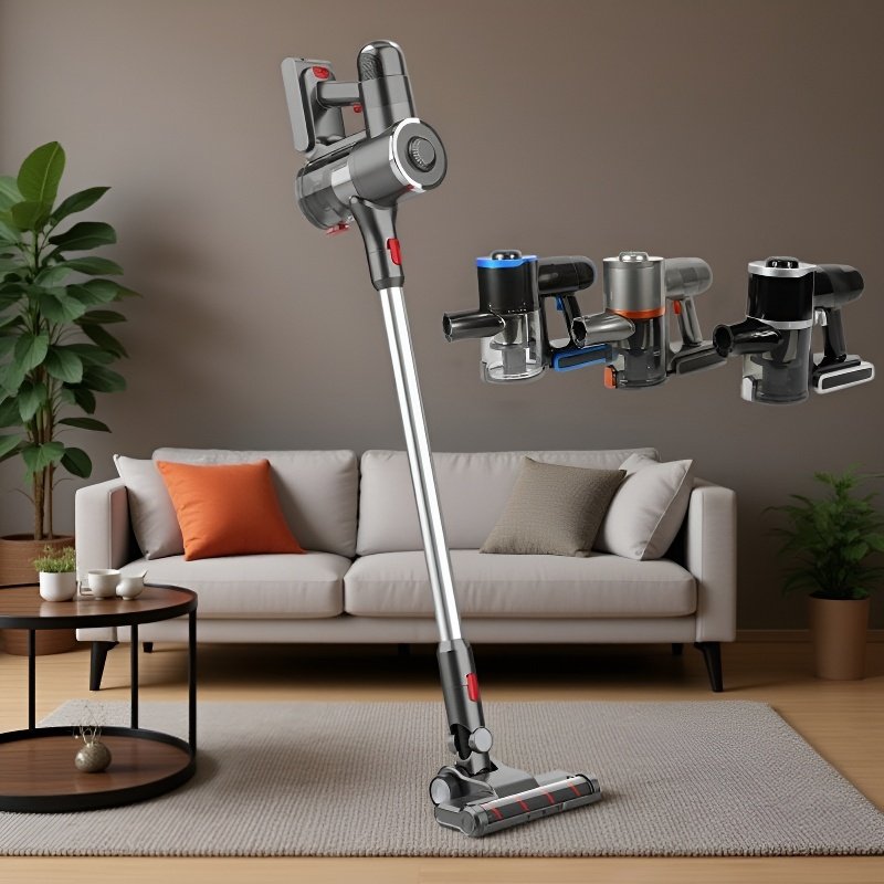 充電式掃除機の軽量ボディデザイン