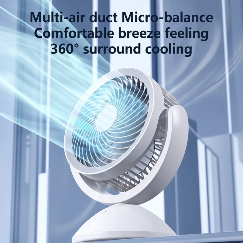 2026 New Oscillating Fan, USB, Home Use, Wall-Mounted, Circulating, Small, Desktop/Office Portable E