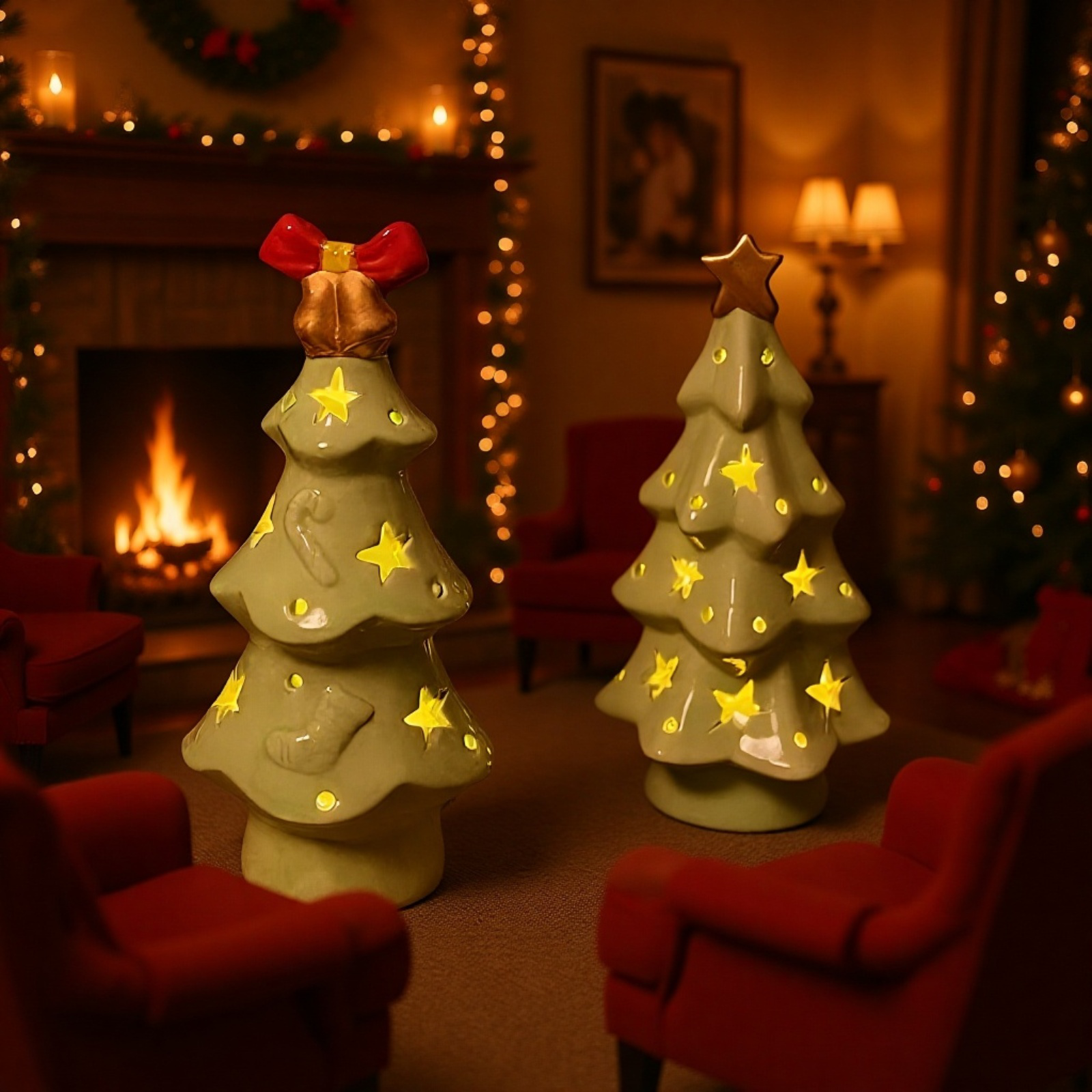 シンプル北欧風光るクリスマスツリー 小型装飾用