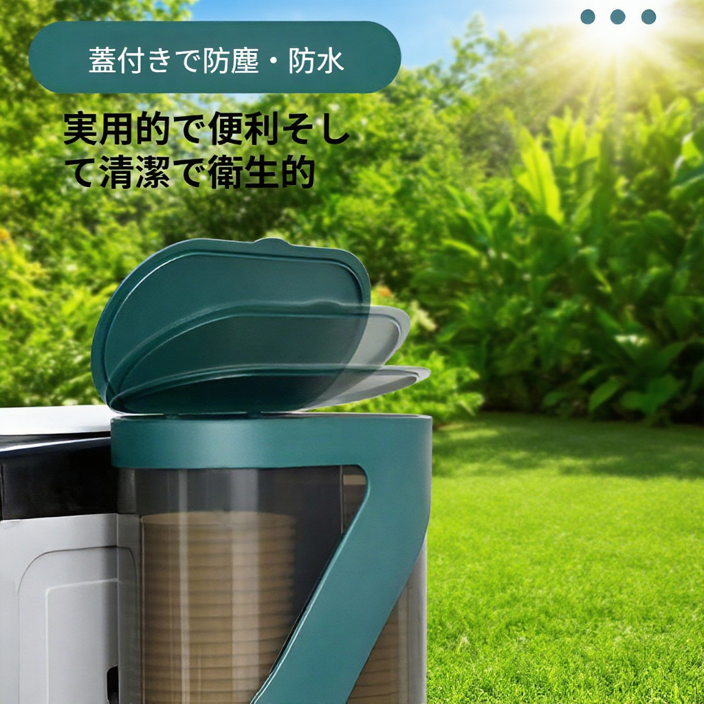 洗面所に設置したパンチフリー紙コップホルダー