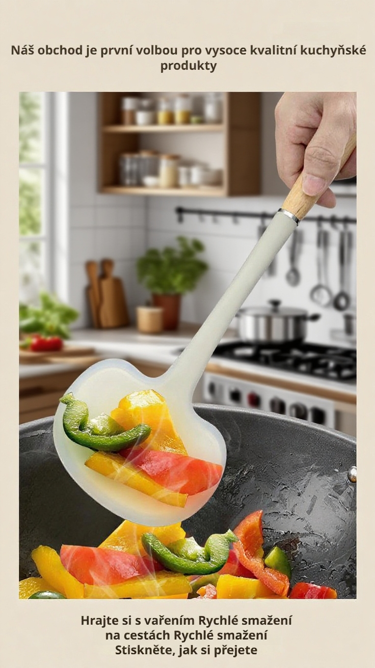 Vařečka z potravinářského silikonu vhodná pro všechny typy nádobí