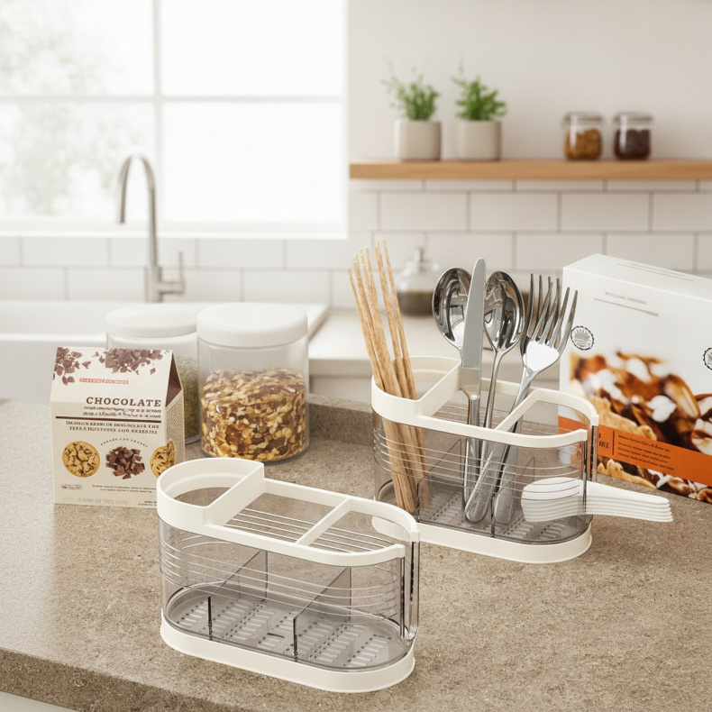 Practical and Aesthetic Kitchen Multi-Compartment Chopstick Organizer