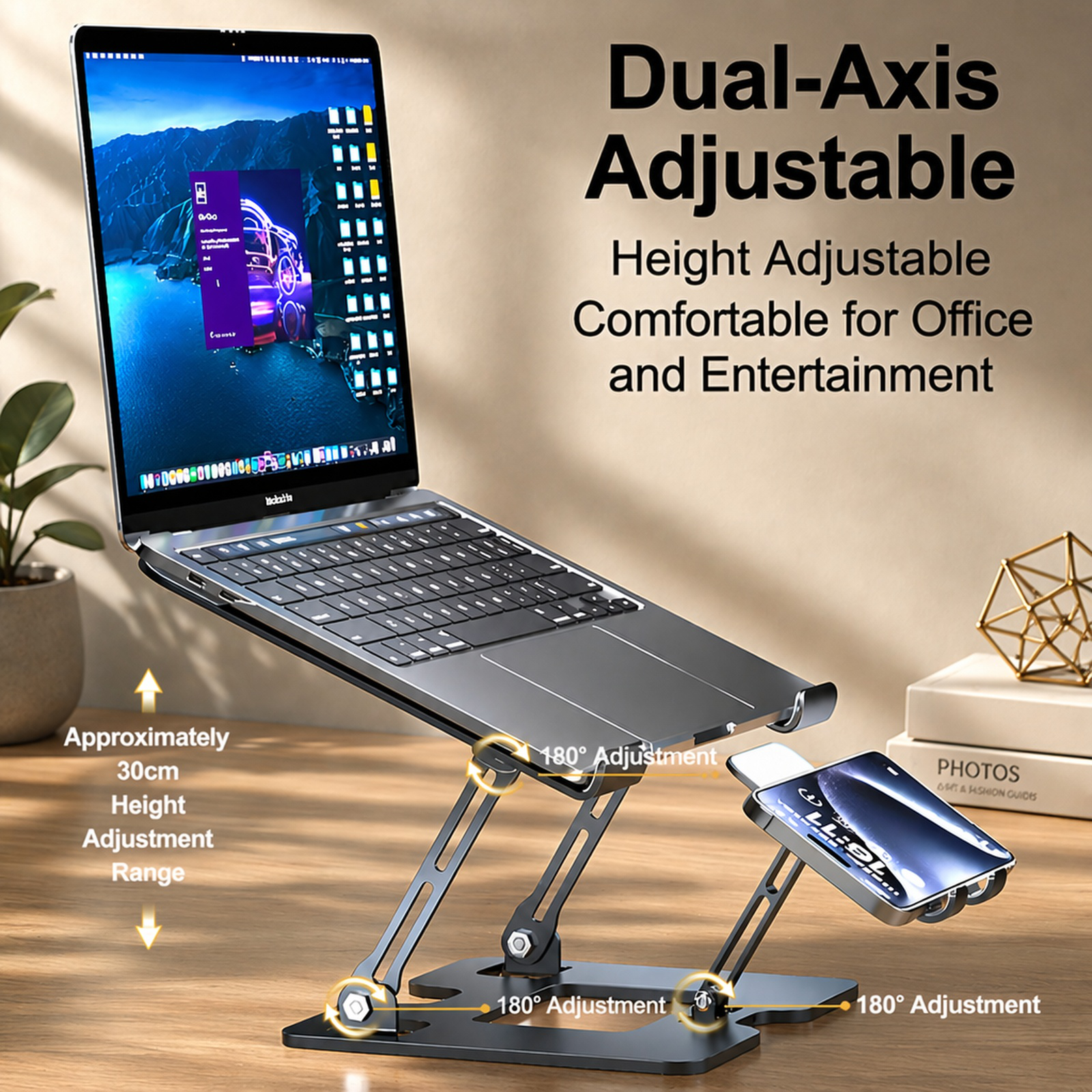 Laptop and Phone 2-in-1 Cooling Stand