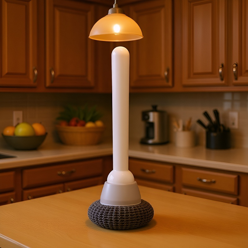 Cepillo de sartén de mango largo ajustable y giratorio