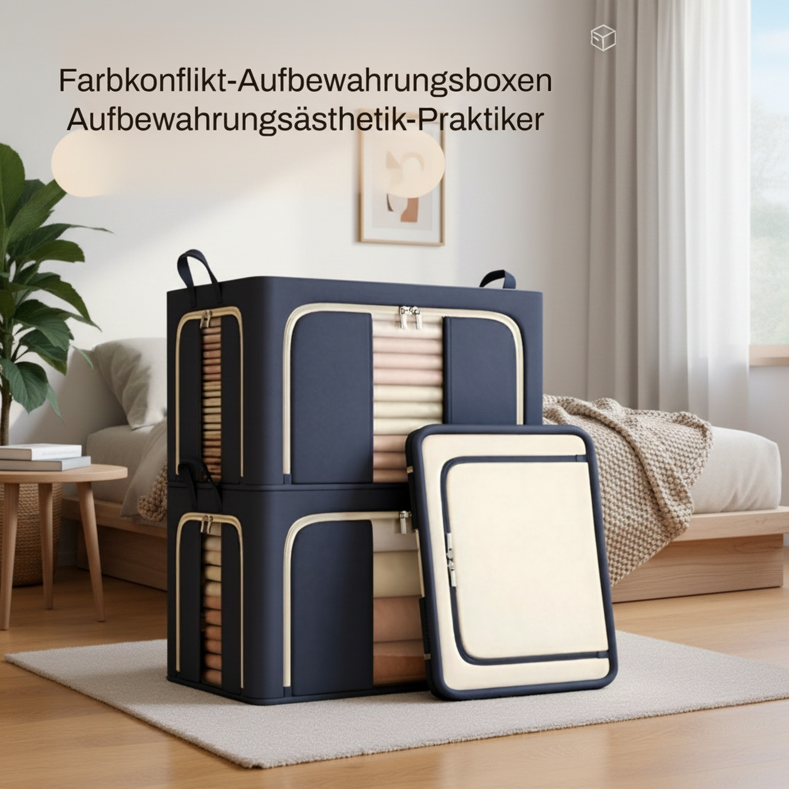 Faltbare Kleidungslagerbox im Schlafzimmer