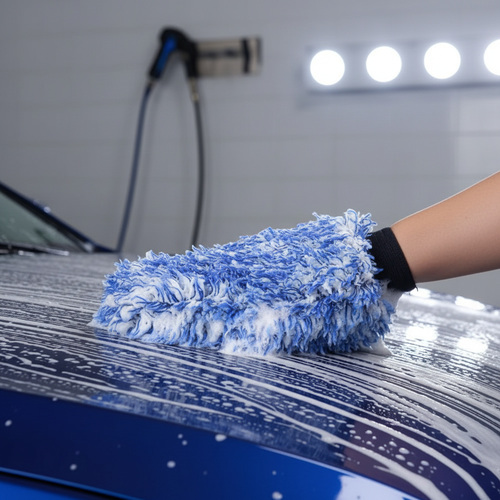 Large Size Double-sided Coral Fleece Car Wash Glove, Super Absorbent Microfiber Cleaning Glove