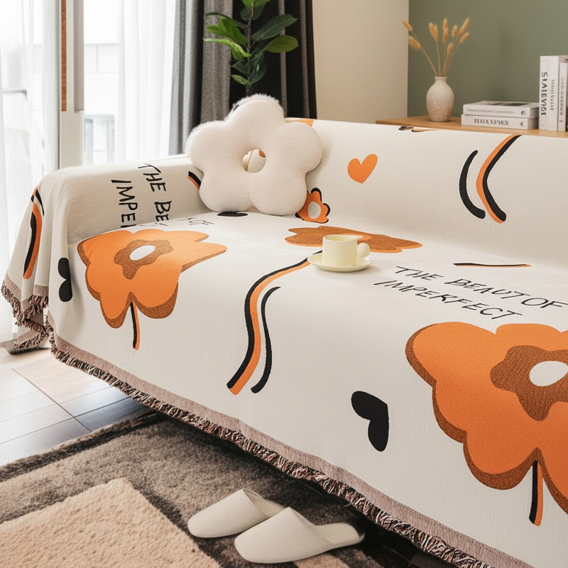 Full coverage sofa cover in elegant minimalist design