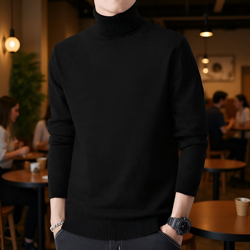 남자 기모 도톰 터틀넥 니트 베이직 캐주얼 이너 니트 남자 기모 터틀넥 니트 베이직 니트