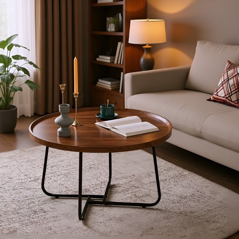 Moderner, schlichter Couchtisch im nordischen Stil