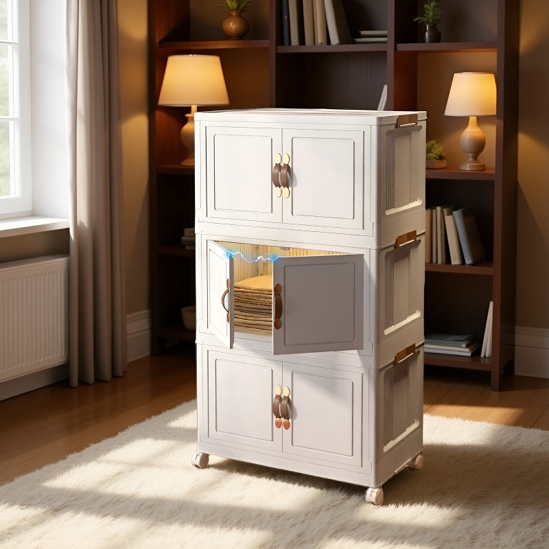 Easy-to-assemble portable storage shelf in modern design