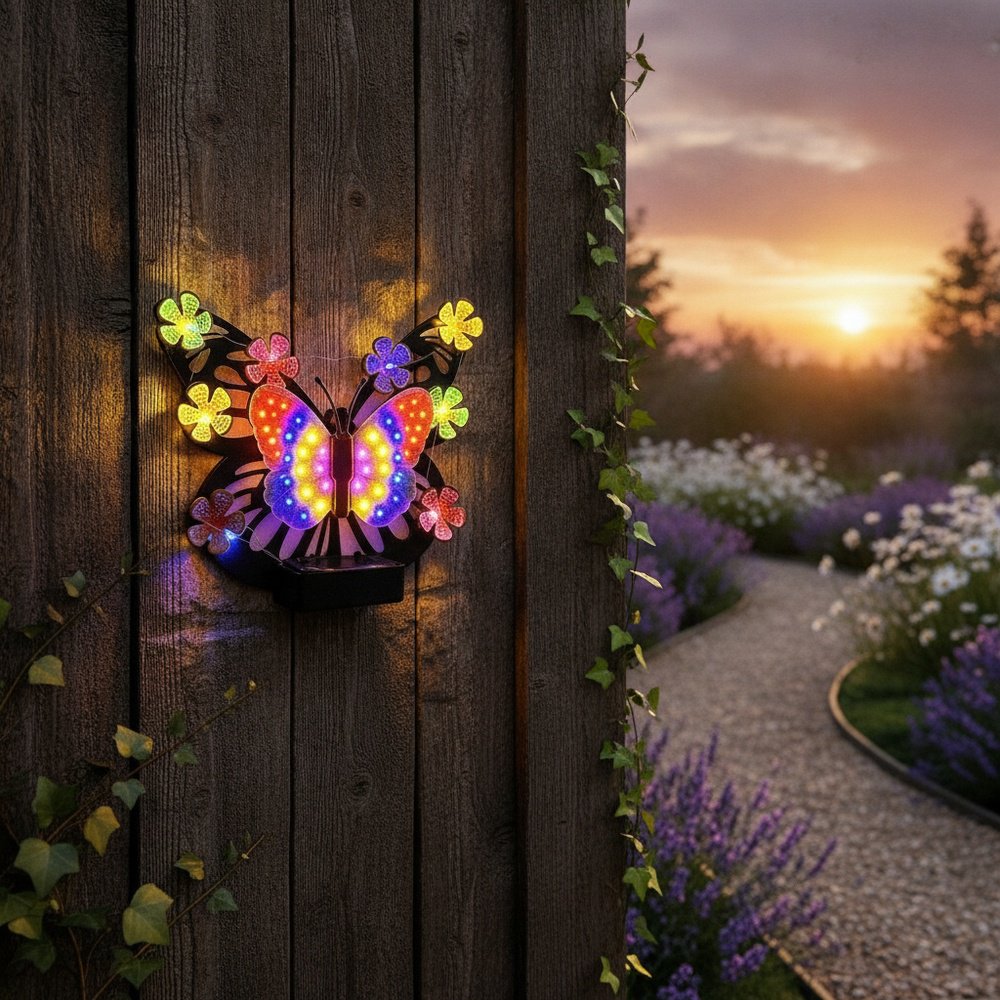 Solar Schmetterling Außenwandleuchte Wasserdicht Garten Dekoration