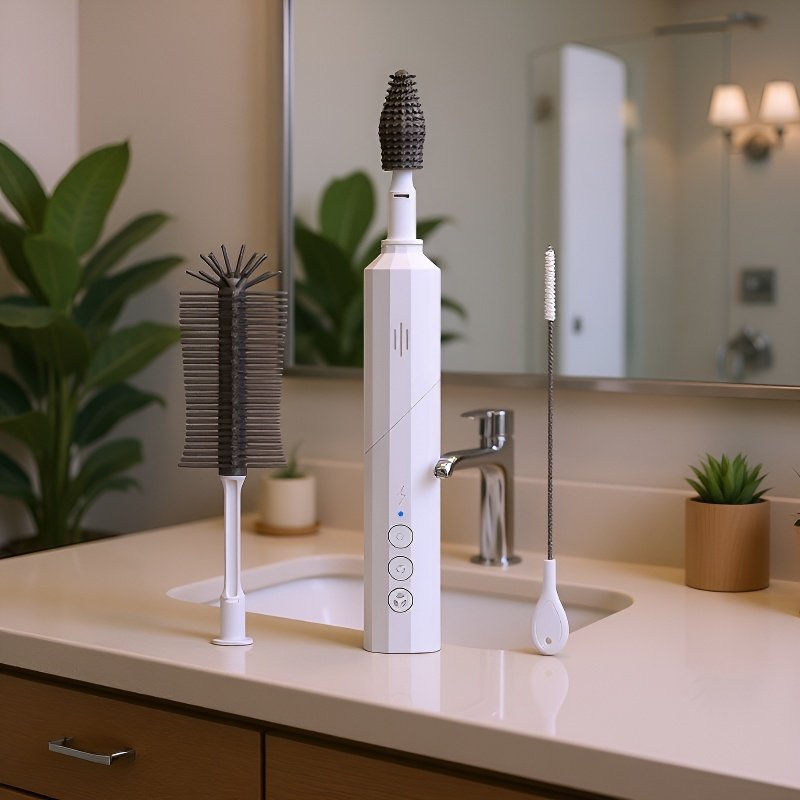 Multi-functional Electric Baby Bottle Cleaning Brush Set with Foldable Design