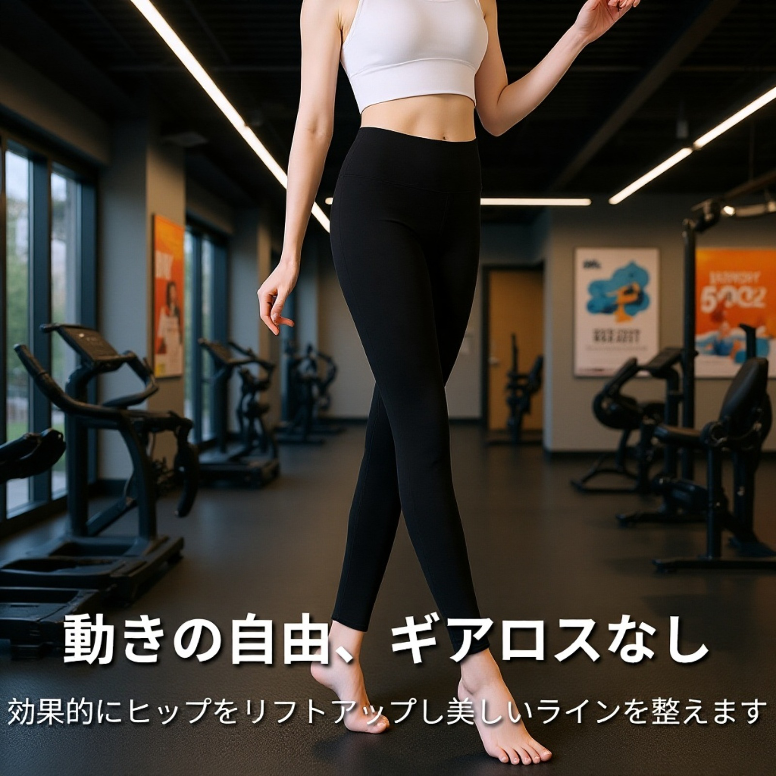スタイリッシュなシルエットの保温レギンス